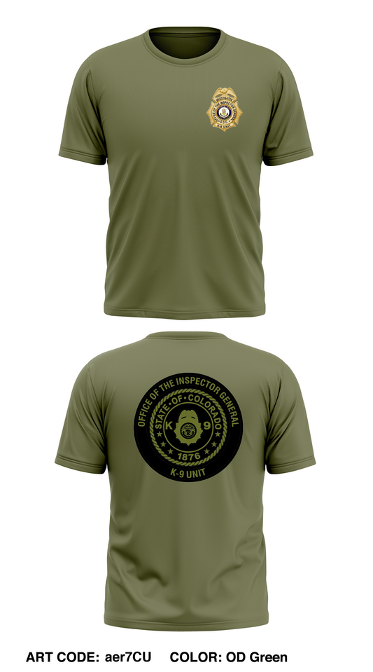 Colorado Inspector General K-9 Unit Core Men's SS Performance Tee - aer7CU