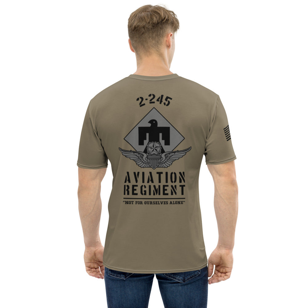 2-245 Aviation Regiment Store 1 Core Men's SS Performance Tee - WzerT6-TAN-BLK
