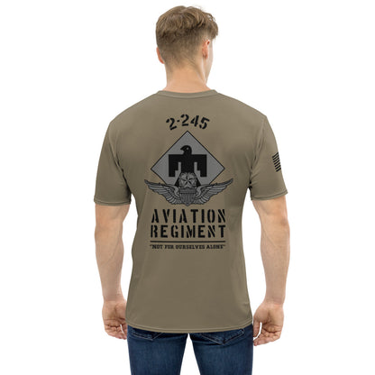 2-245 Aviation Regiment Store 1 Core Men's SS Performance Tee - WzerT6-TAN-BLK