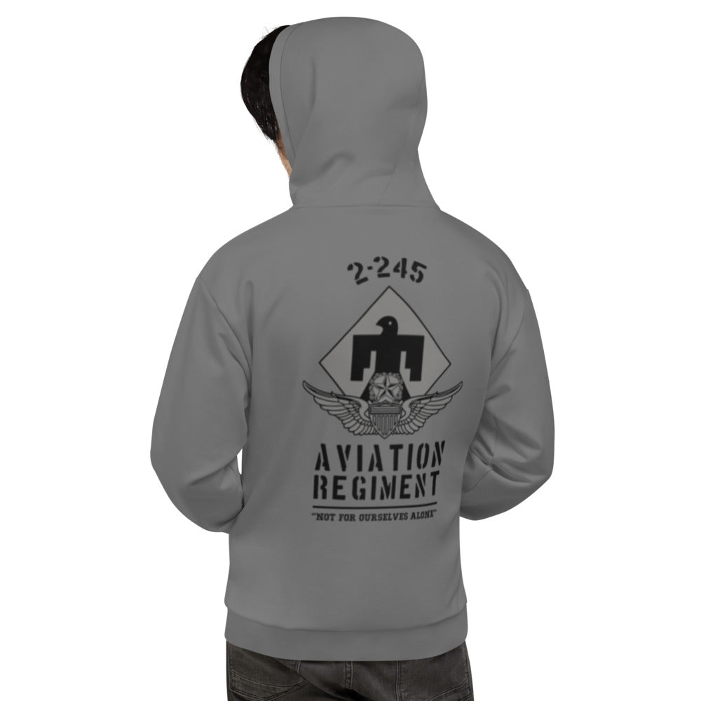 2-245 Aviation Regiment Store 1  Core Men's Hooded Performance Sweatshirt - WzerT6-GRY-BLK