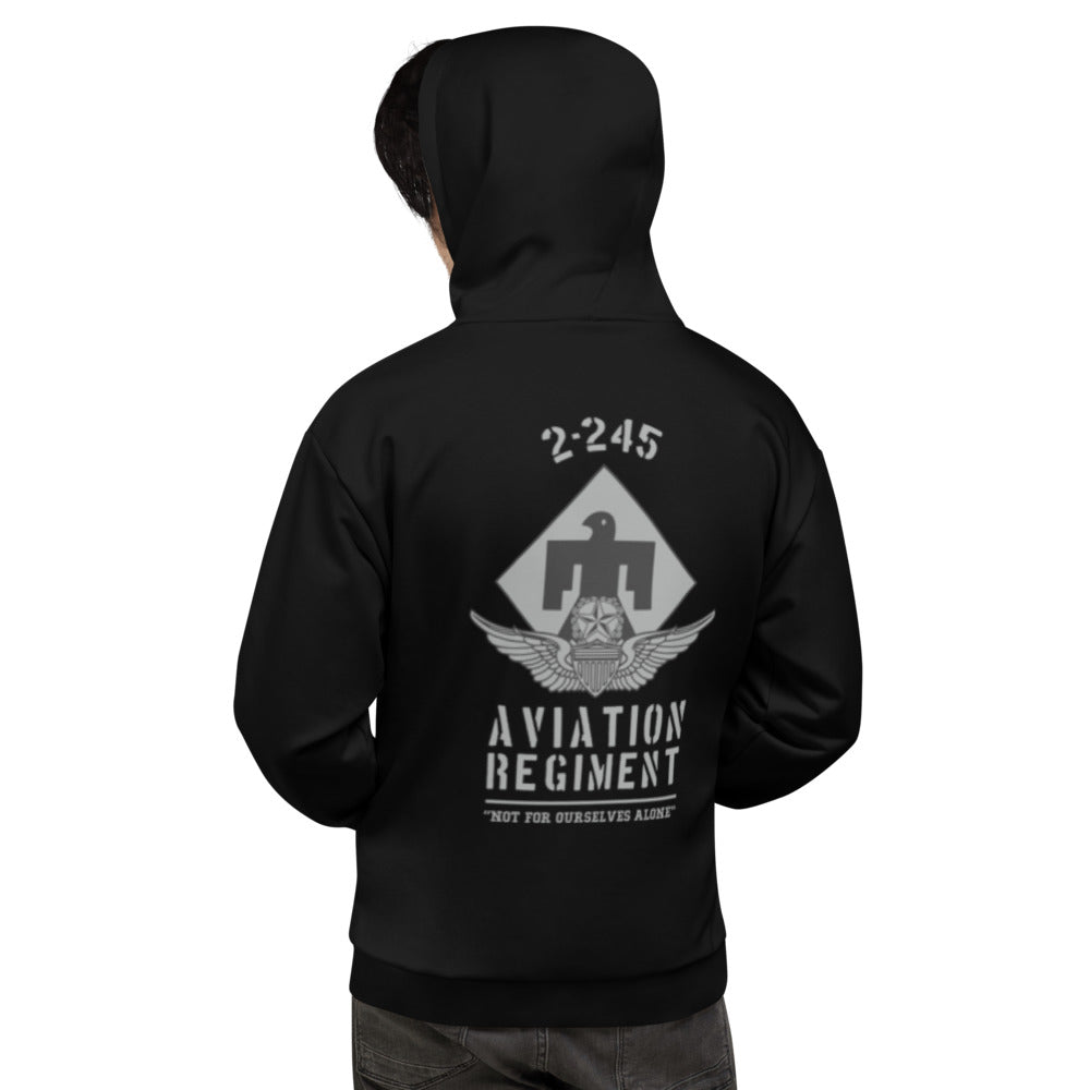 2-245 Aviation Regiment Store 1  Core Men's Hooded Performance Sweatshirt - WzerT6-BLK-GRY