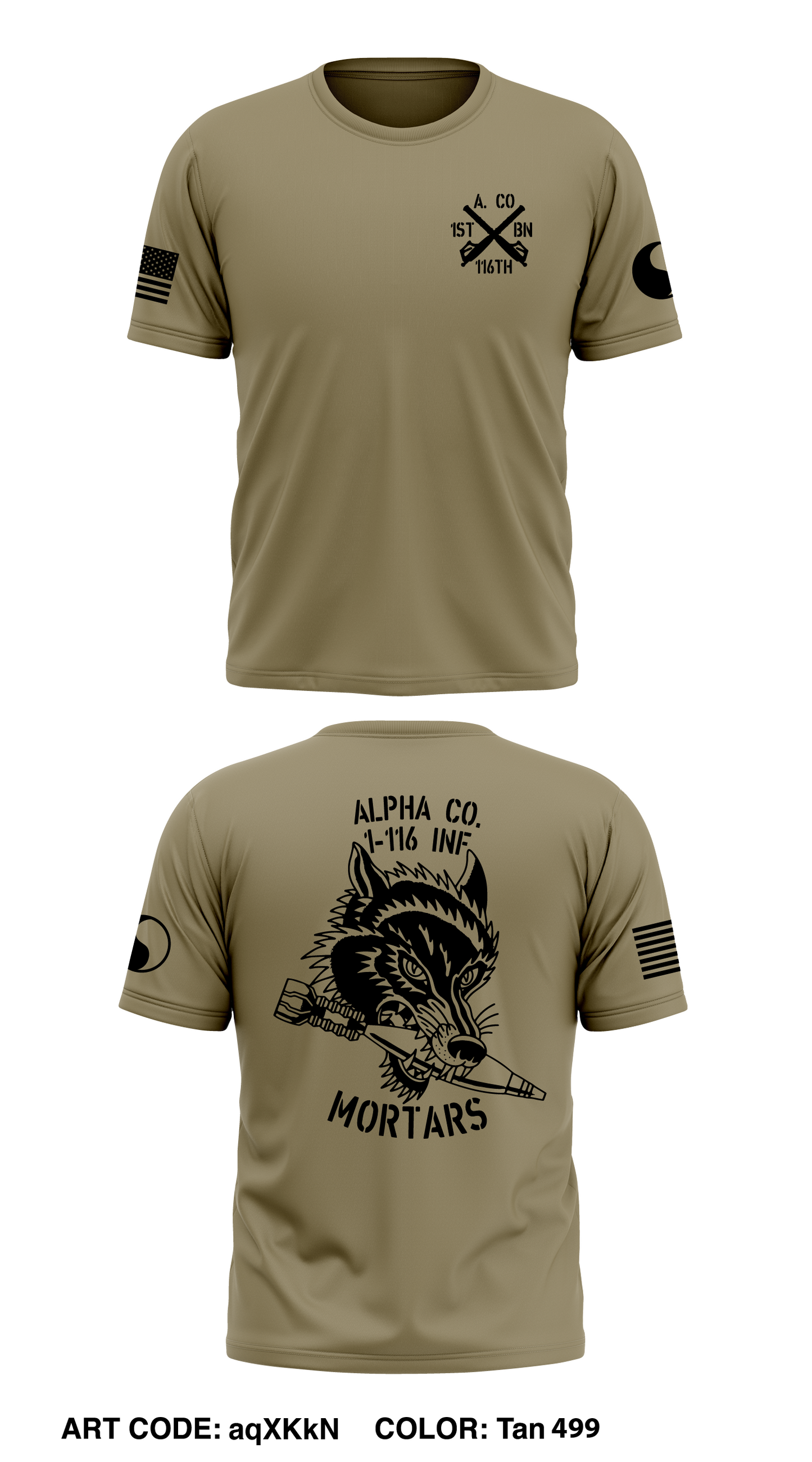 Alpha Company 1-116 INF, Mortars Section Store 1 Core Men's SS Performance Tee - aqXKkN
