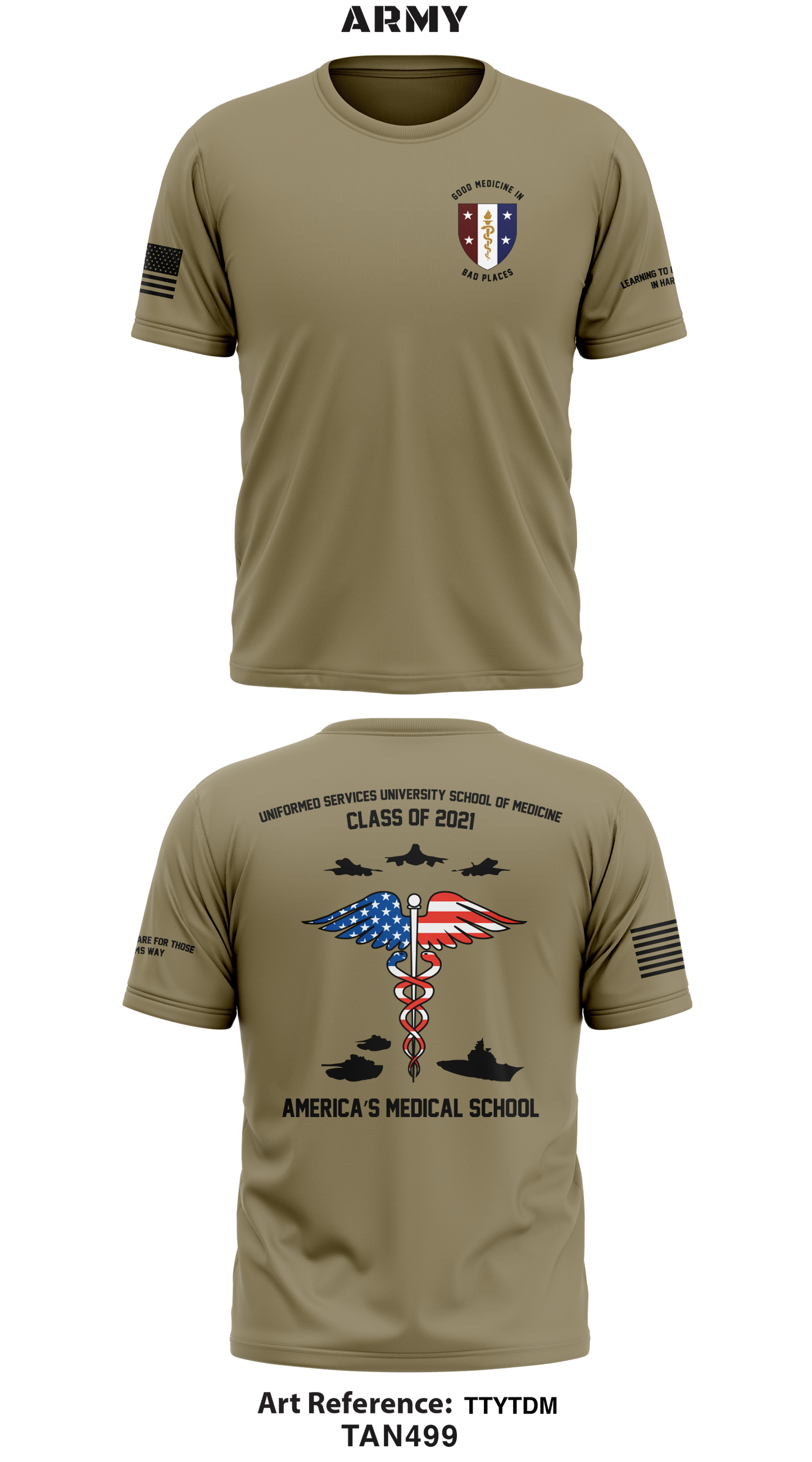 ARMY - USUHS School of Medicine Class of 2021 Store 1  Core Men's SS Performance Tee - ttYtdM