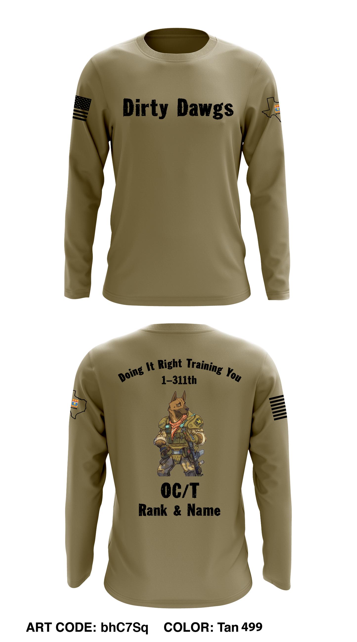 CUSTOM - 1-311th MP Platoon  Core Men's LS Performance Tee - bhC7Sq