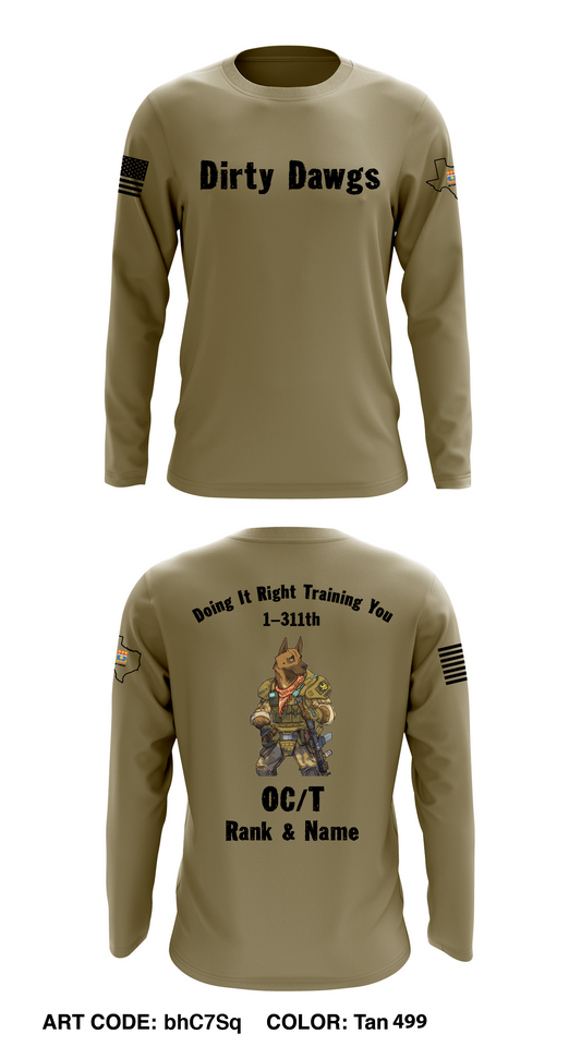 CUSTOM - 1-311th MP Platoon  Core Men's LS Performance Tee - bhC7Sq