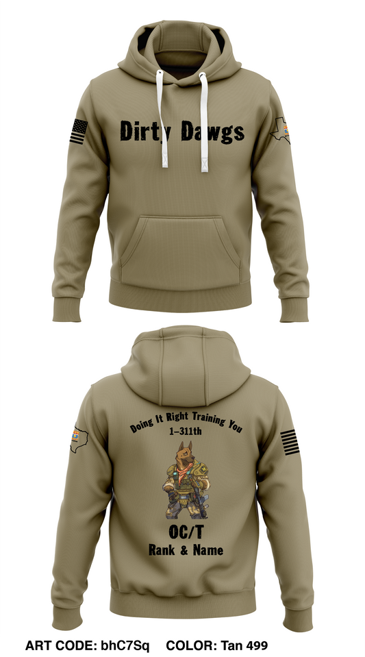 CUSTOM - 1-311th MP Platoon  Core Men's Hooded Performance Sweatshirt - bhC7Sq