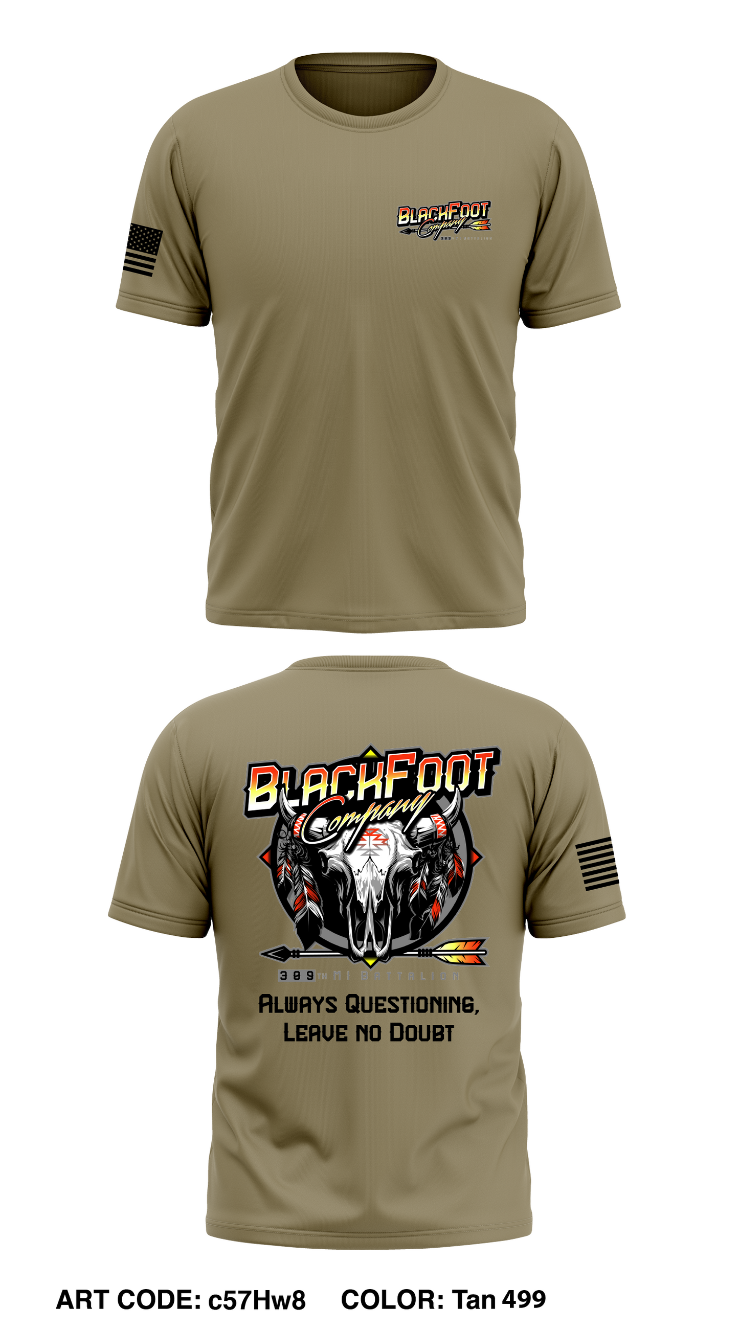 B Co 309th MI BN Core Men's SS Performance Tee - c57Hw8