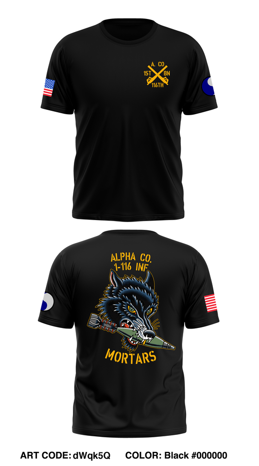 Alpha Company 1-116 INF, Mortars Section Store 1 Core Men's SS Performance Tee - dWqk5Q