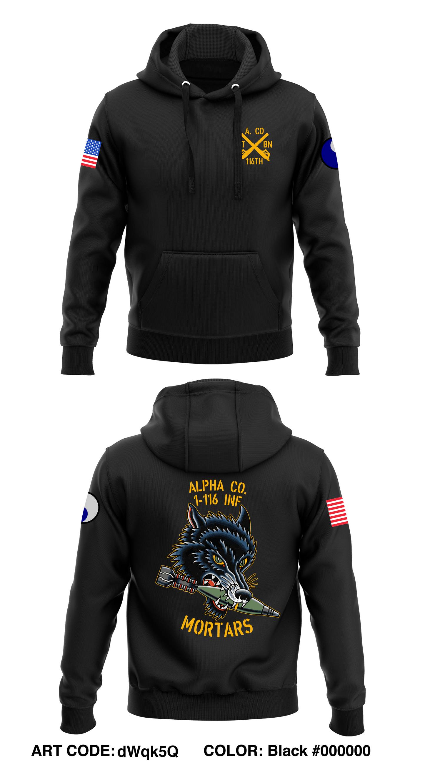 Alpha Company 1-116 INF, Mortars Section Store 1  Core Men's Hooded Performance Sweatshirt - dWqk5Q