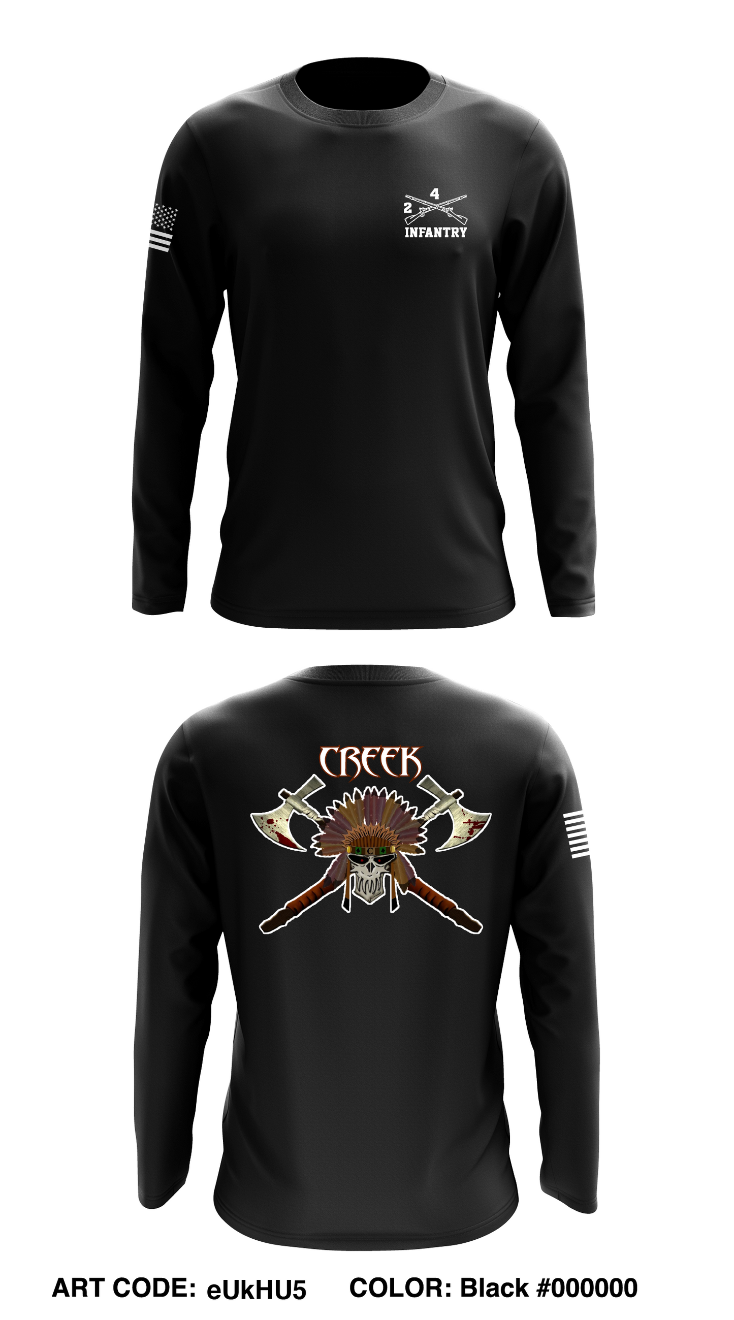 2-4 IN, Creek Co Store 1 Core Men's LS Performance Tee - eUkHU5
