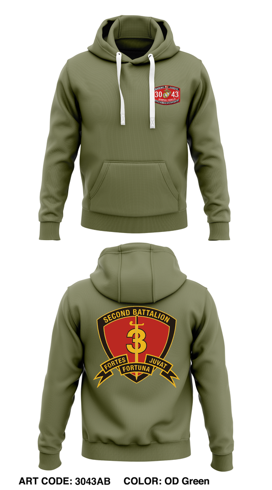 2nd battalion 3rd marines Store 1  Core Men's Hooded Performance Sweatshirt - 3043AB