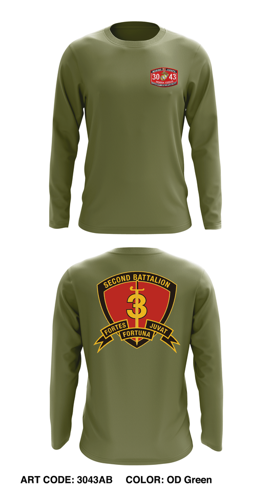 2nd battalion 3rd marines Store 1 Core Men's LS Performance Tee - 3043AB