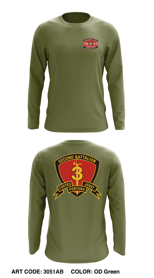2nd battalion 3rd marines Store 1 Core Men's LS Performance Tee - 3051AB