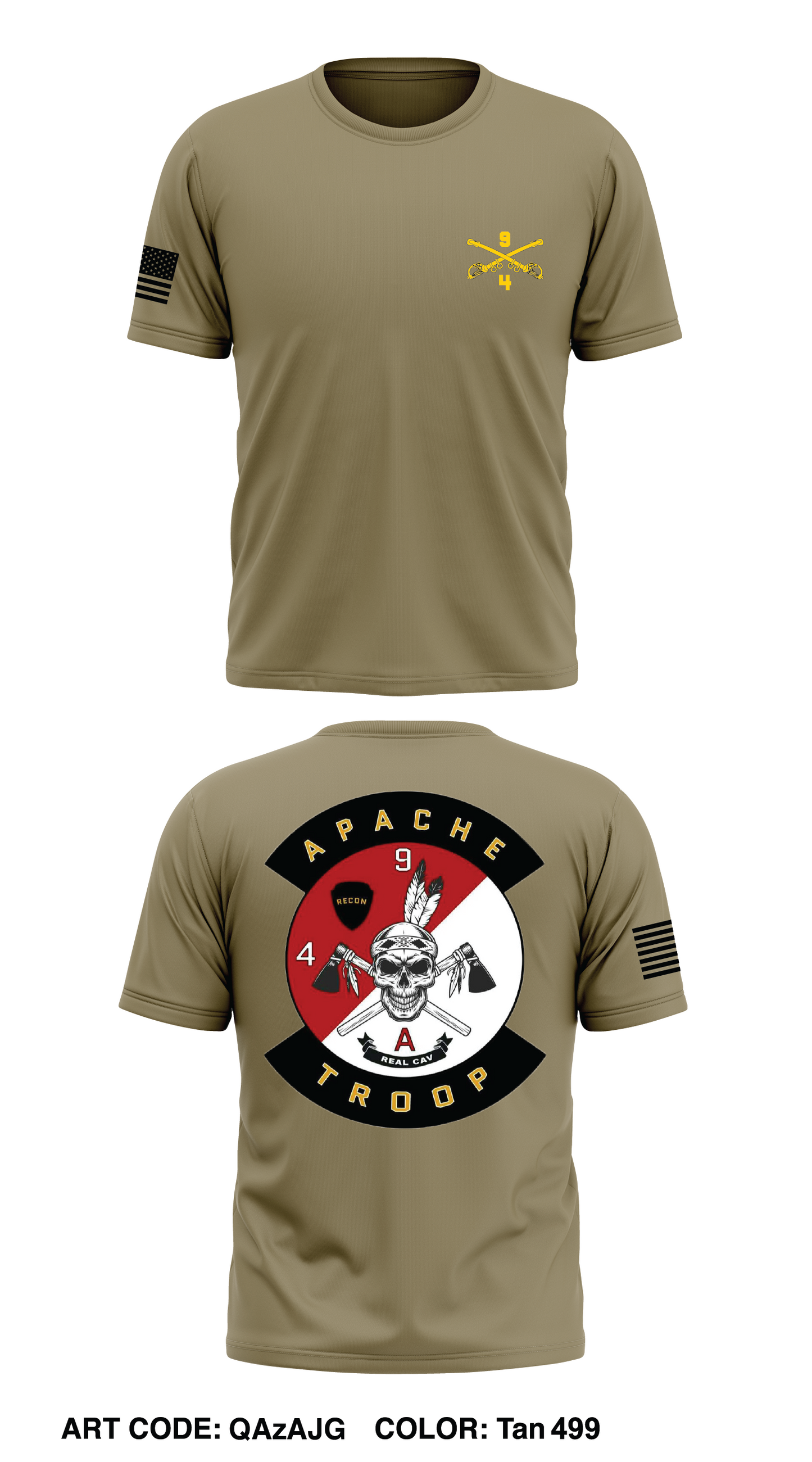 Apache Troop, 4-9 CAV Store 1 Core Men's SS Performance Tee - QAzAJG