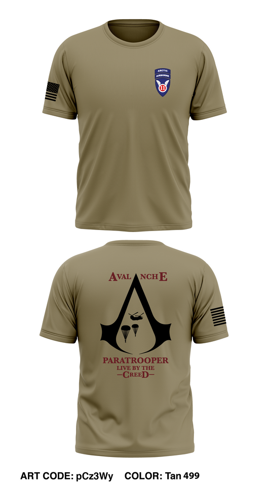 Avalanche Company, 725TH BSB, 2/11 ABN Div Core Men's SS Performance Tee - pCz3Wy