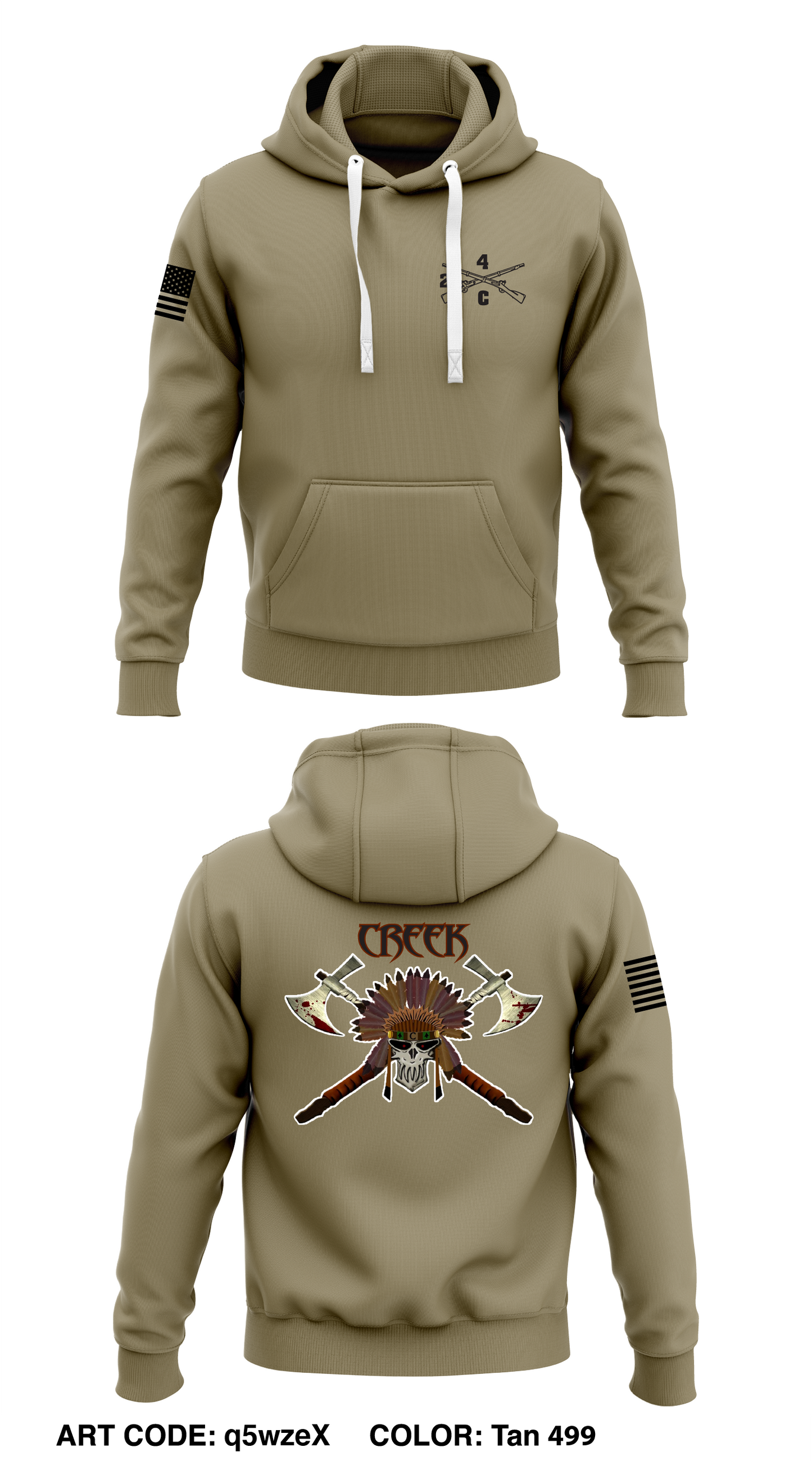 2-4 IN, Creek Co Store 1  Core Men's Hooded Performance Sweatshirt - q5wzeX