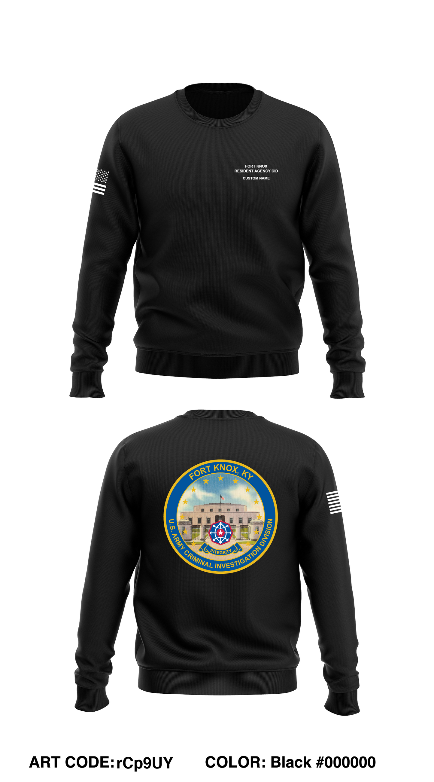 Fort Knox Resident Agency (CID) Core Men's Crewneck Performance Sweatshirt - rCp9UY