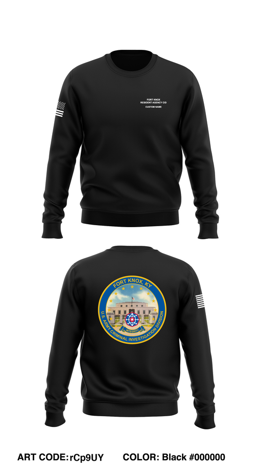 Fort Knox Resident Agency (CID) Core Men's Crewneck Performance Sweatshirt - rCp9UY