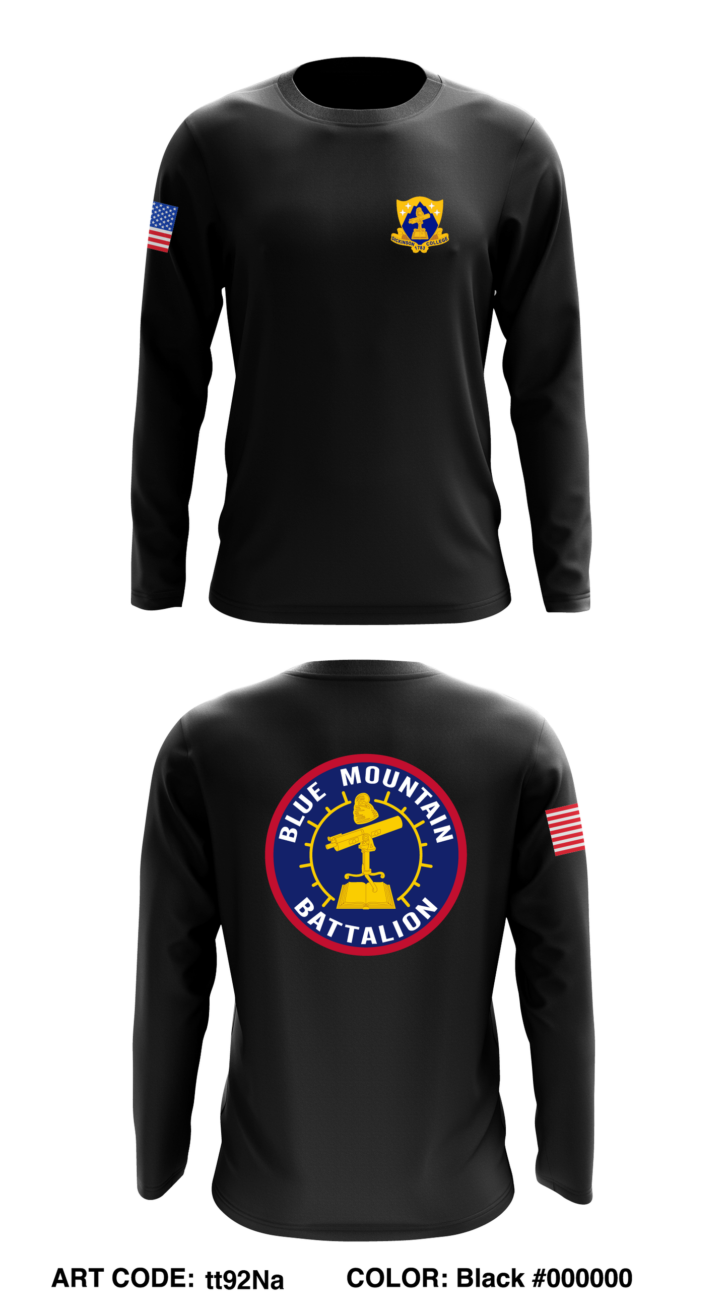 DICKINSON COLLEGE ARMY ROTC - THE BLUE MOUNTAIN BATTALION   Core Men's LS Performance Tee - tt92Na