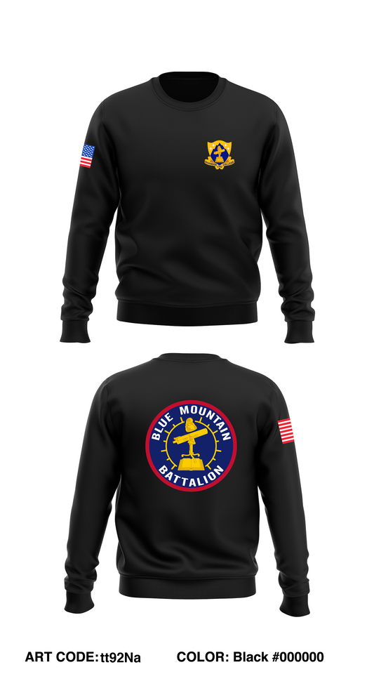 DICKINSON COLLEGE ARMY ROTC - THE BLUE MOUNTAIN BATTALION Core Men's Crewneck Performance Sweatshirt - tt92Na