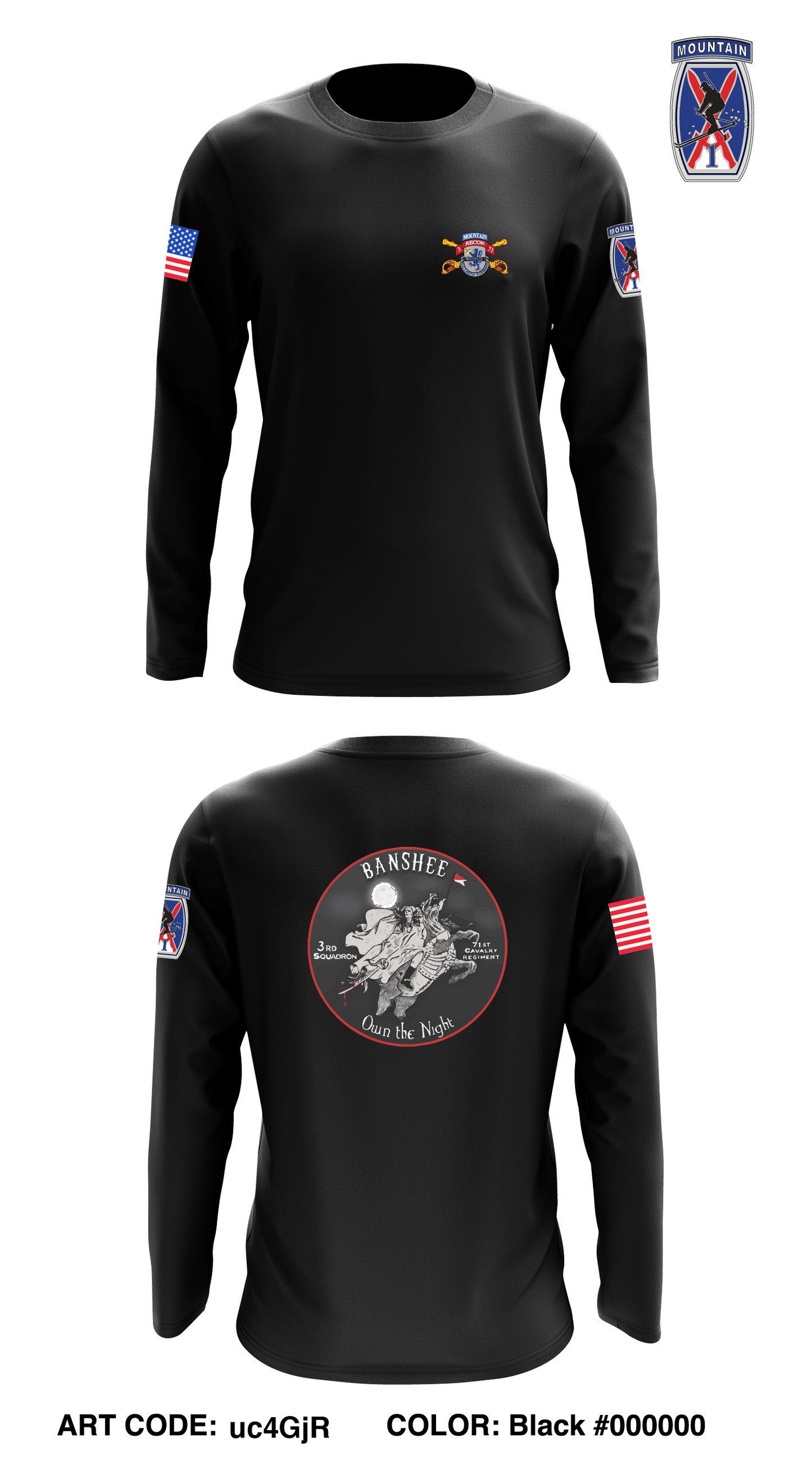 B TRP, 3-71 CAV, 1BCT Store 1 Core Men's LS Performance Tee - uc4GjR