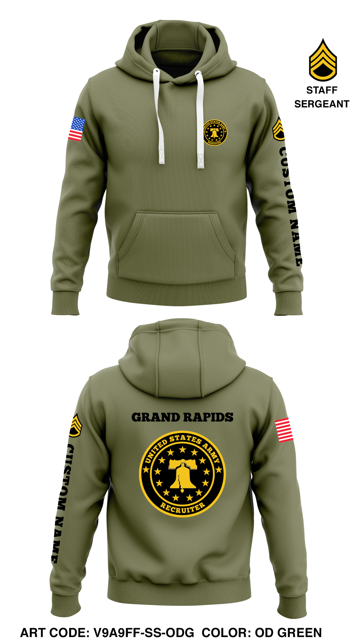 CUSTOM - Grand Rapids recruiting company  Store 1  Core Men's Hooded Performance Sweatshirt - v9a9ff-SS-ODG