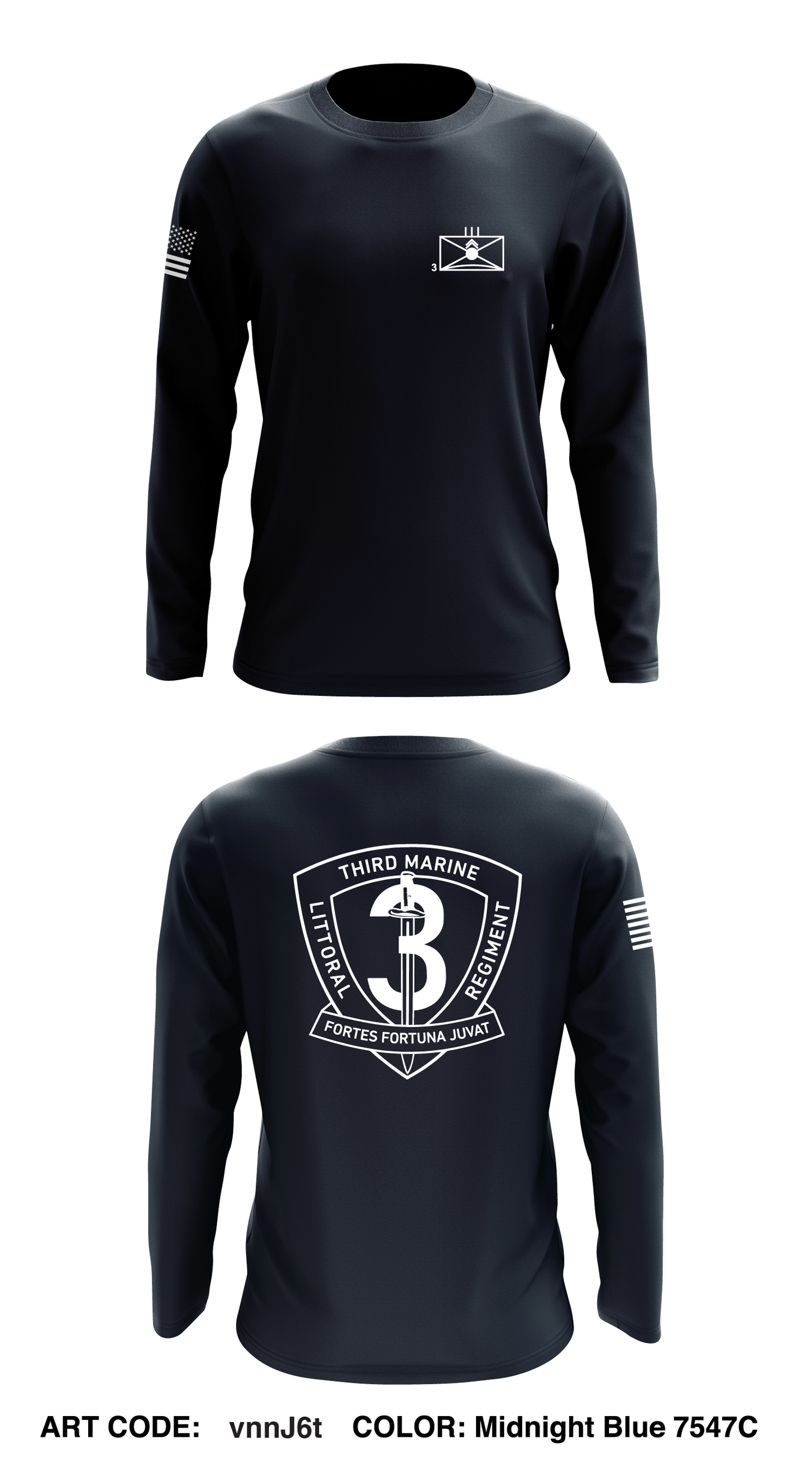 3D Marine Littoral Regiment Core Men's LS Performance Tee - vnnJ6t