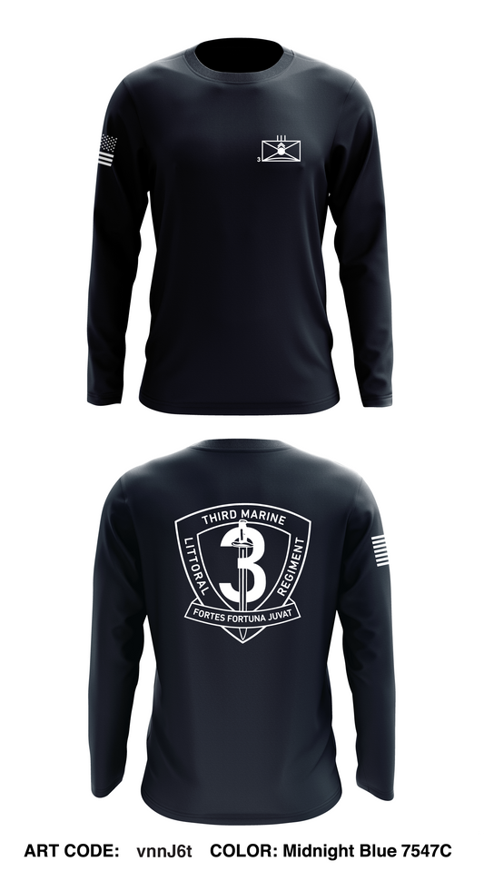 3D Marine Littoral Regiment Core Men's LS Performance Tee - vnnJ6t