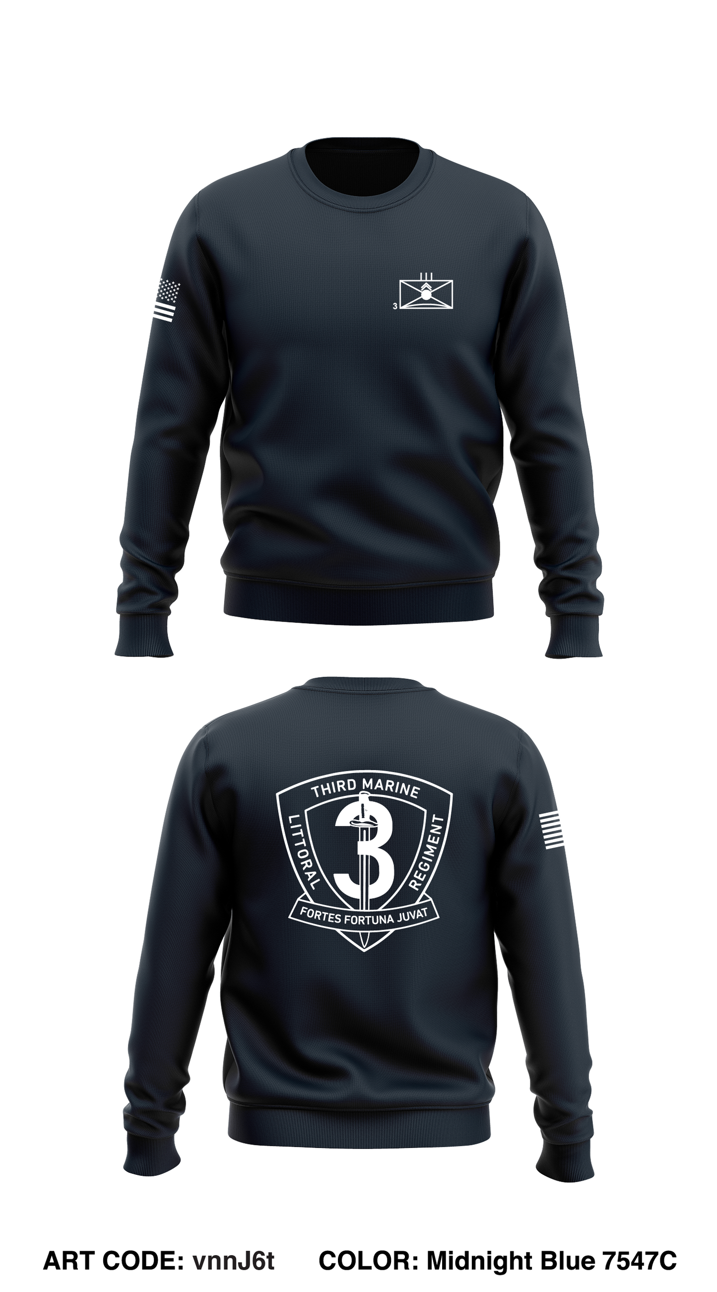 3D Marine Littoral Regiment Core Men's Crewneck Performance Sweatshirt - vnnJ6t