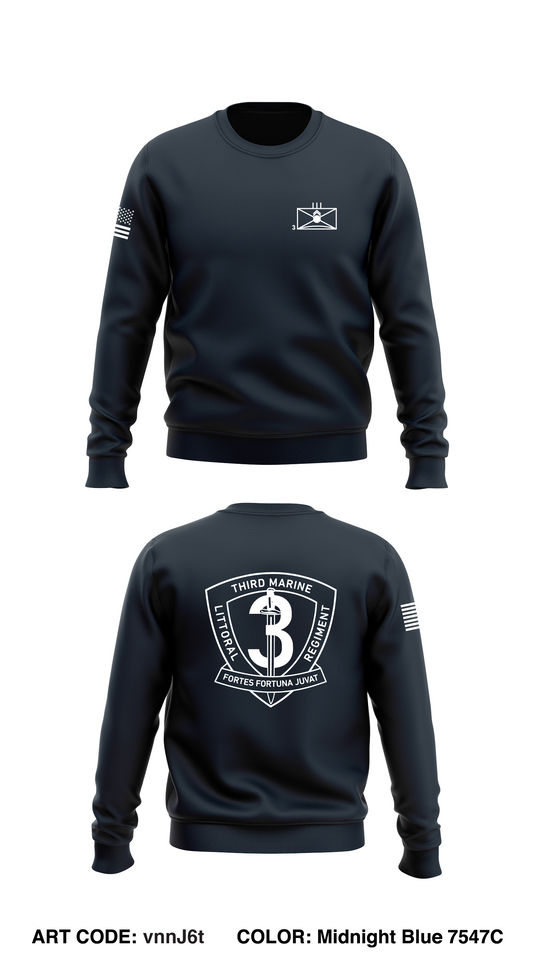 3D Marine Littoral Regiment Core Men's Crewneck Performance Sweatshirt - vnnJ6t