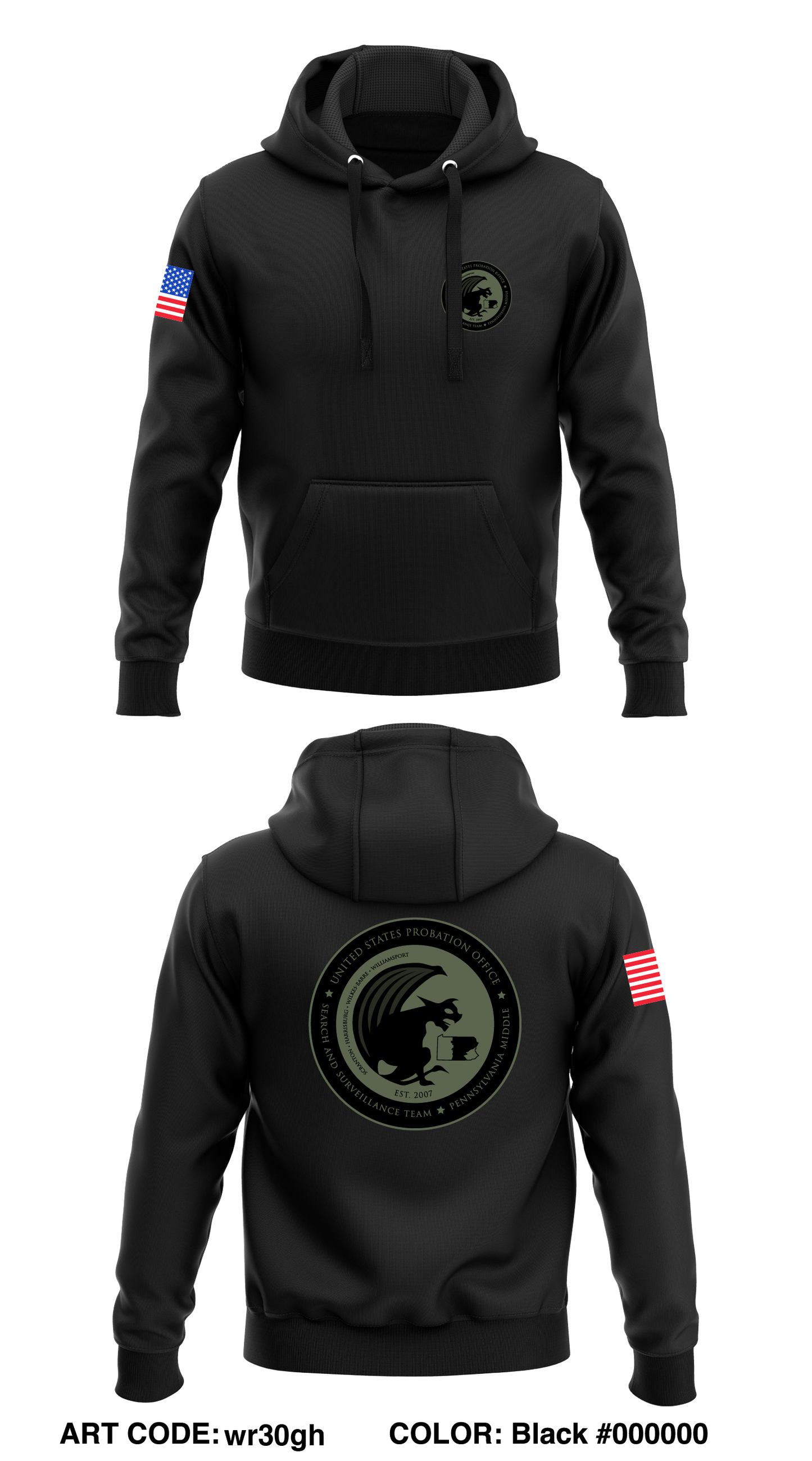 US Probation- Middle Pennsylvania Store 1  Core Men's Hooded Performance Sweatshirt - wr30gh